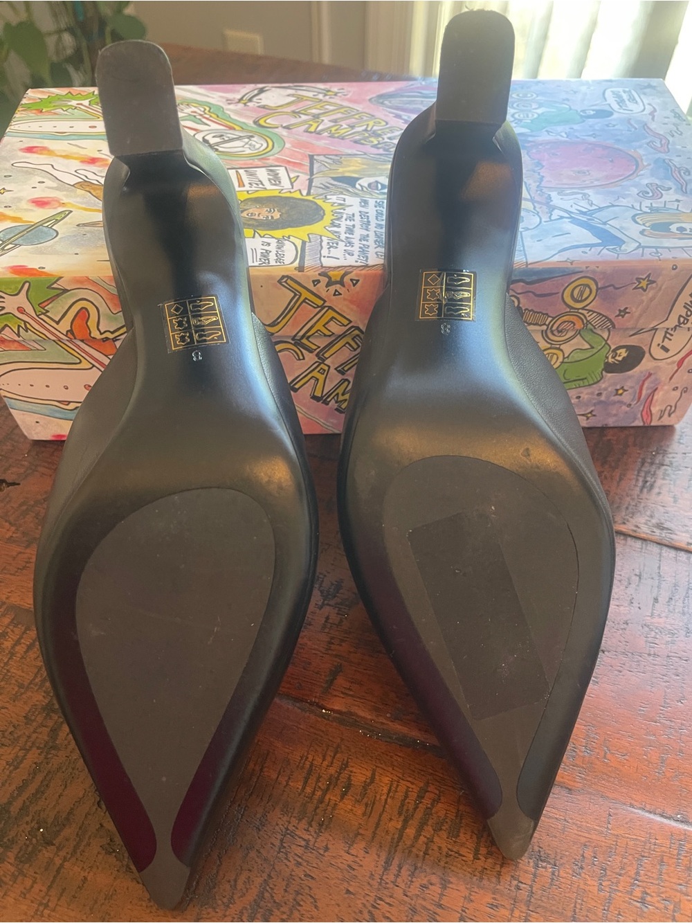 Jeffrey Campbell Black Pointed Toe Slip-On Mules - Picture 2 of 3